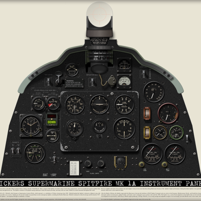 Vickers Supermarine Spitfire MK1A Cockpit Poster