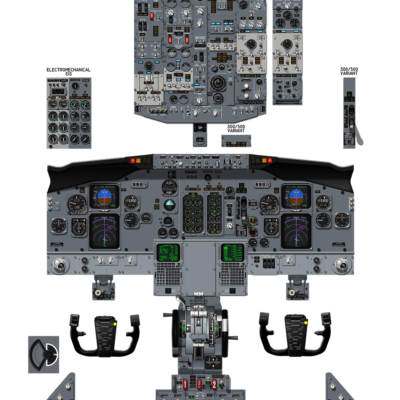 #13 - Boeing 737 400 with 300/500 Diffs Cockpit Poster