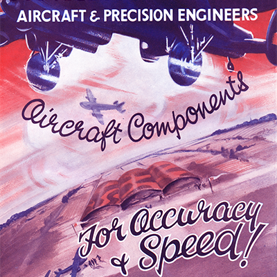 Vintage Aviation Poster - J.F Kenure Ltd Aircraft Precision Engineers 1940's WW2 Era Advert Poster