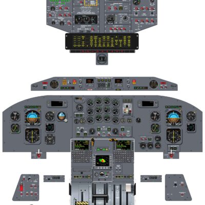 #02 Bombardier Dash 8 100 Cockpit Poster