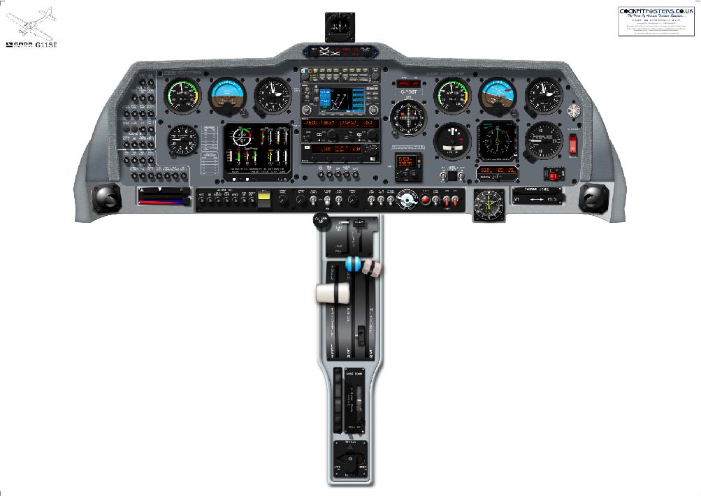 #001 NEW - Grob Tutor G115E Cockpit Poster - Updated Digital Instrumentation
